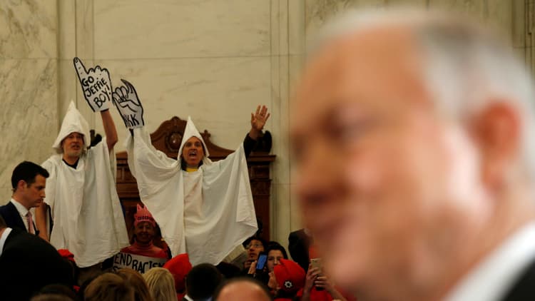 Protesters interrupt Sessions confirmation hearing