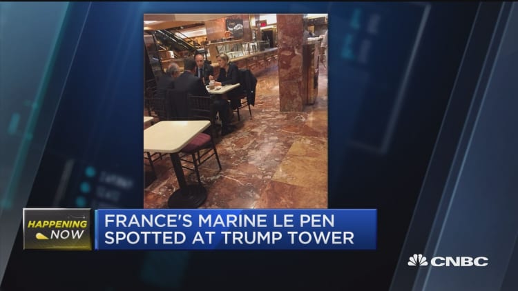 France's Marine Le Pen spotted at Trump Tower