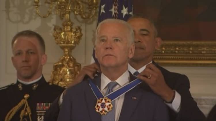 President Obama awards Medal of Freedom to surprised Joe Biden