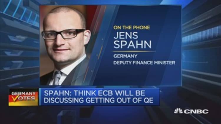 Think ECB will be discussing getting out of QE: Spahn