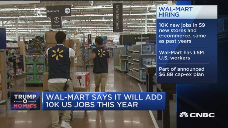 Wal-Mart says it will add 10K US jobs this year