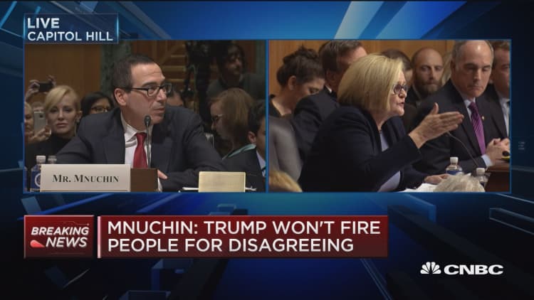 Mnuchin: Trump won't fire people for disagreeing