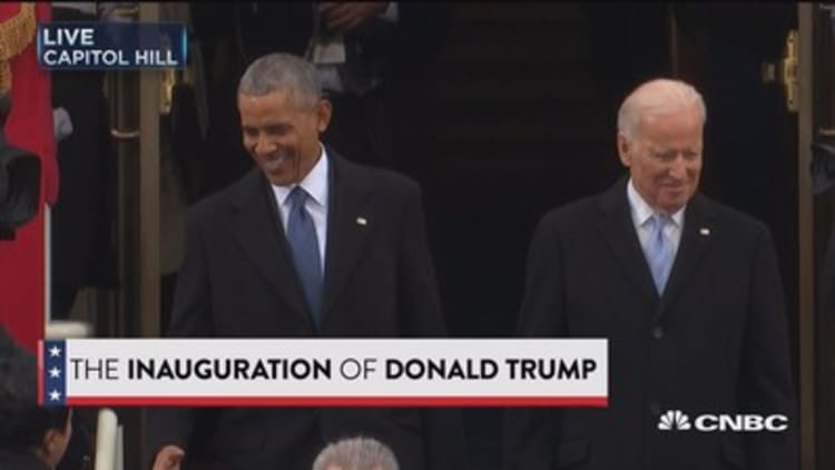 President Obama, VP Biden announced at inauguration