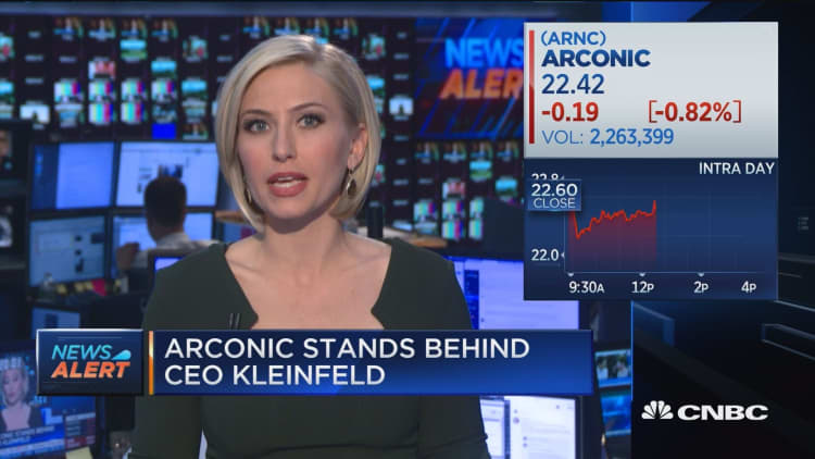 Arconic stands behind CEO Kleinfeld