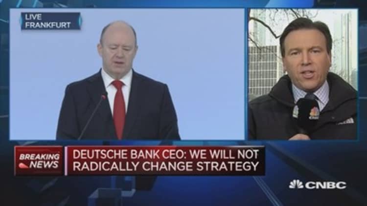 Deutsche Bank's yearly profit hit by litigation fees