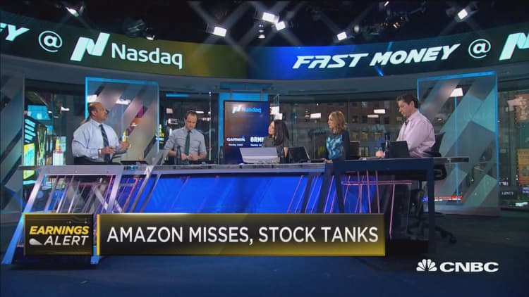 Amazon misses, stock tanks