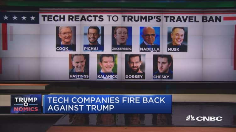 Tech companies fire back against Trump's travel ban