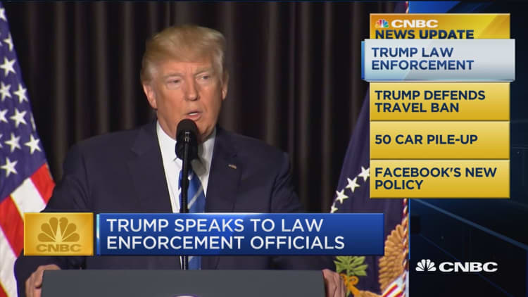 CNBC Update: Trump speaks to law enforcement officials