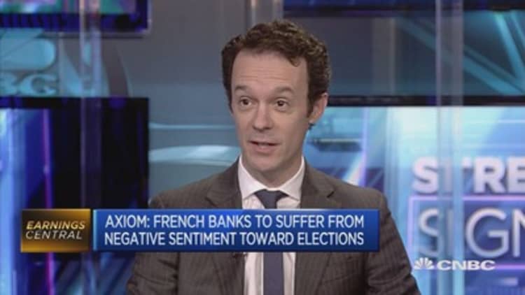 French banks to suffer from negative sentiment toward elections: Axiom