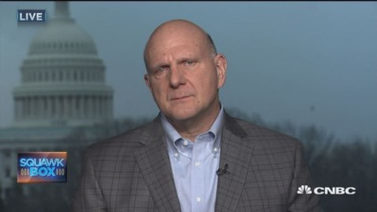 Ballmer: I'm glad immigration dialogue is playing out between tech and Trump