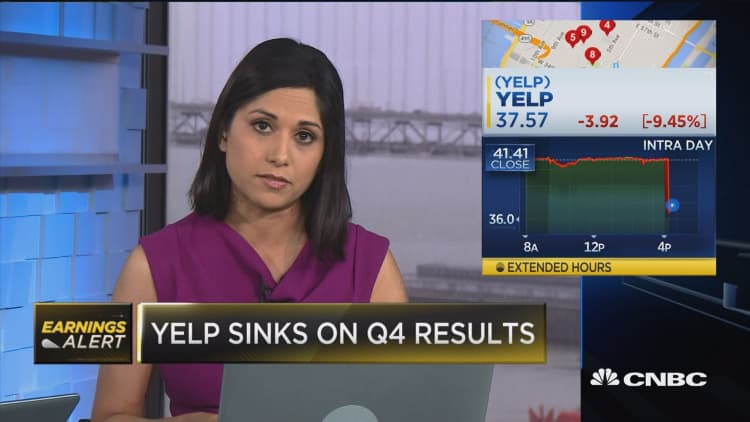 Yelp sinks on Q4 results
