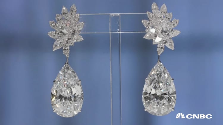 These earrings boast 120 carats and a $17.6 million price tag