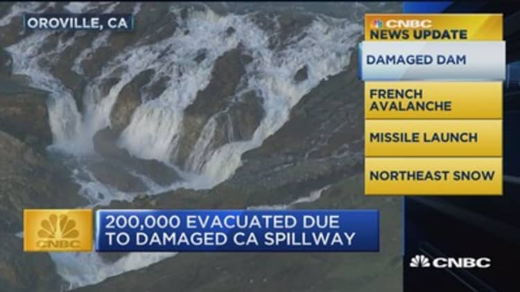 CNBC Update: 200,000 evacuated due to damaged CA spillway