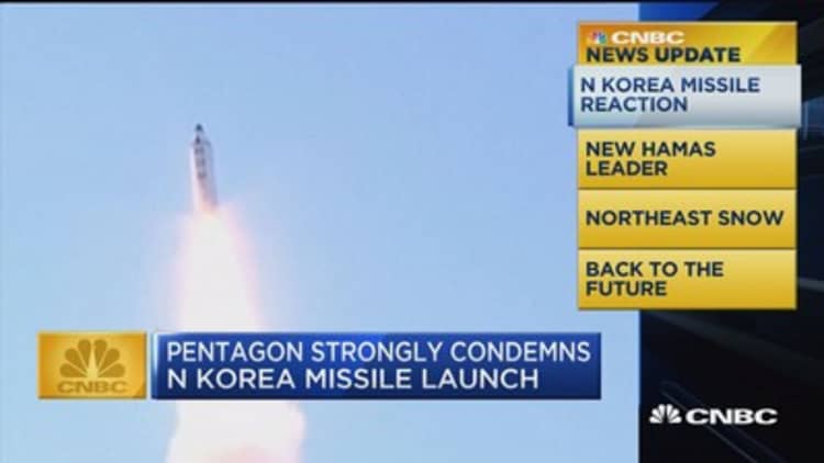 CNBC Update: Pentagon condemns N. Korea missile launch