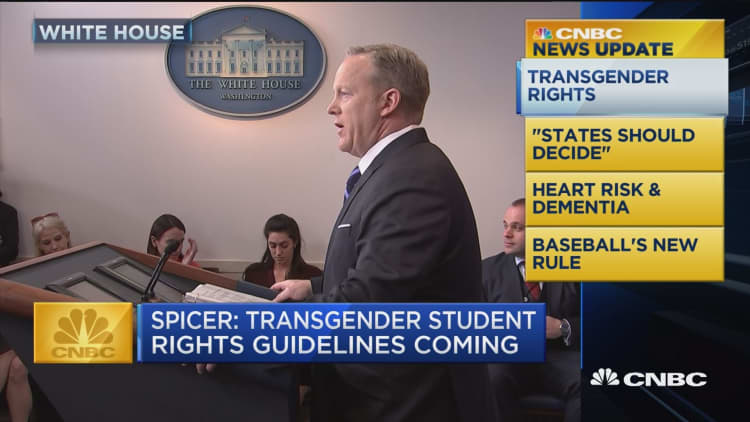 CNBC Update: Spicer says transgender student rights guidelines coming