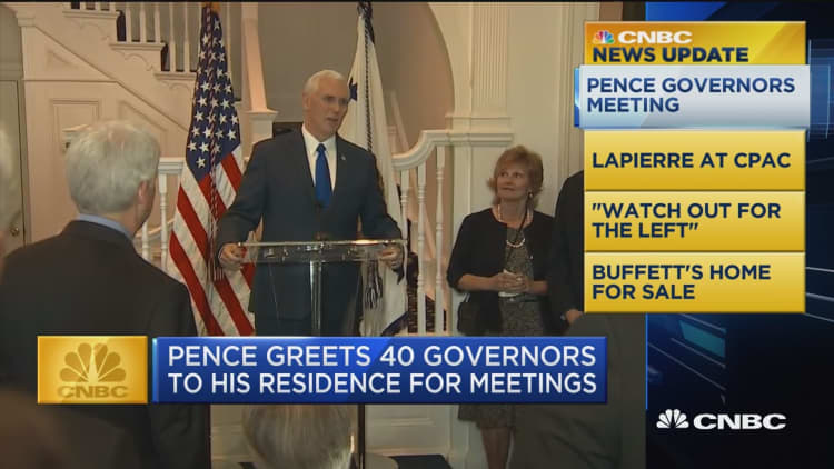 CNBC Update: Pence greets 40 governors