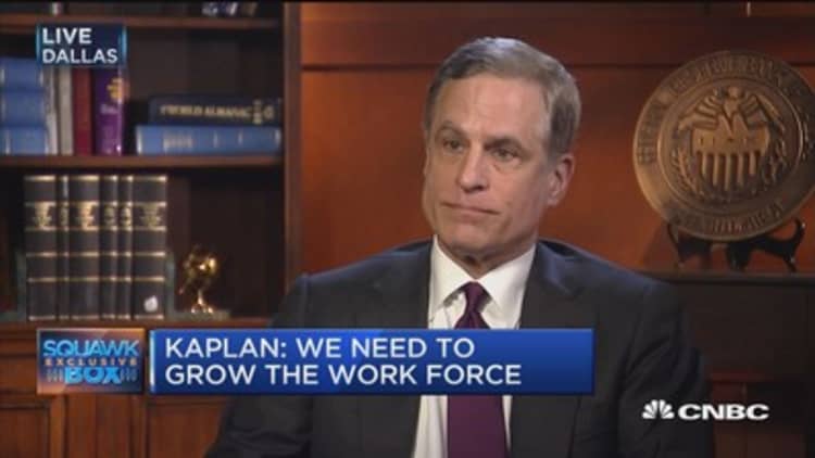 Fed's Kaplan: I look at policies that grow workforce or improve productivity