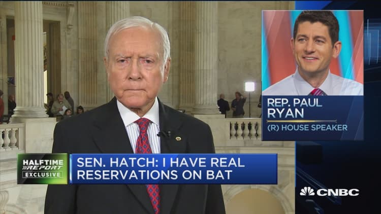 Sen. Hatch: I have real reservations on border adjustment tax