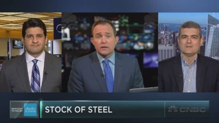 Trading a surging steel stock