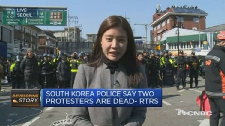 Deaths reported at South Korean protests