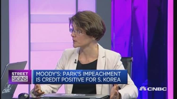 Park's impeachment is credit-positive for S.Korea: Moody's