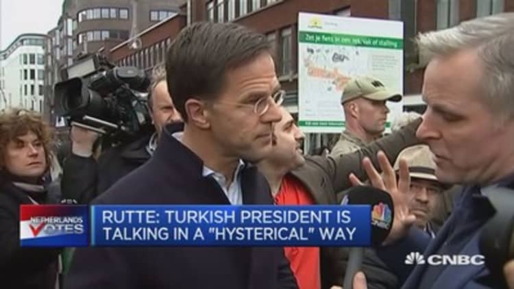 Dutch PM: Turkish president is talking in a 'hysterical' way