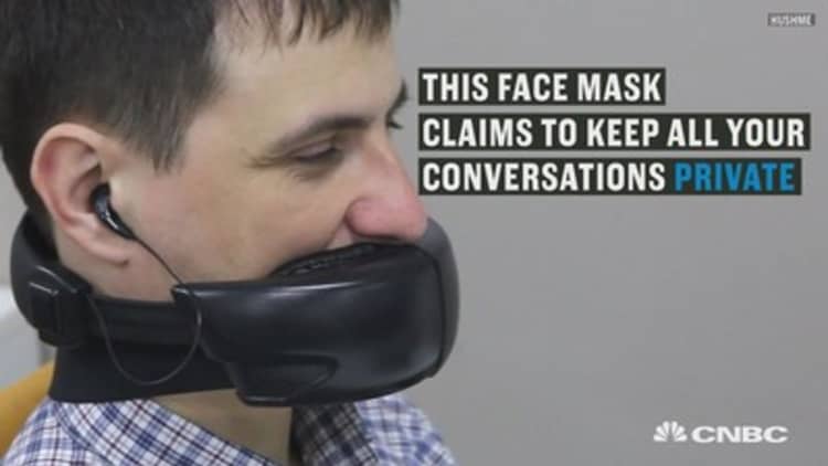 Muzzle chatty colleagues or keep your phone calls private with this face mask