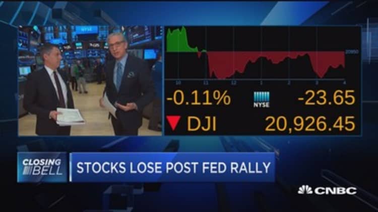 Stocks lose post-Fed rally