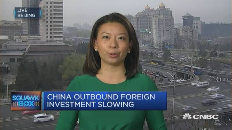 China outbound deal activity slows