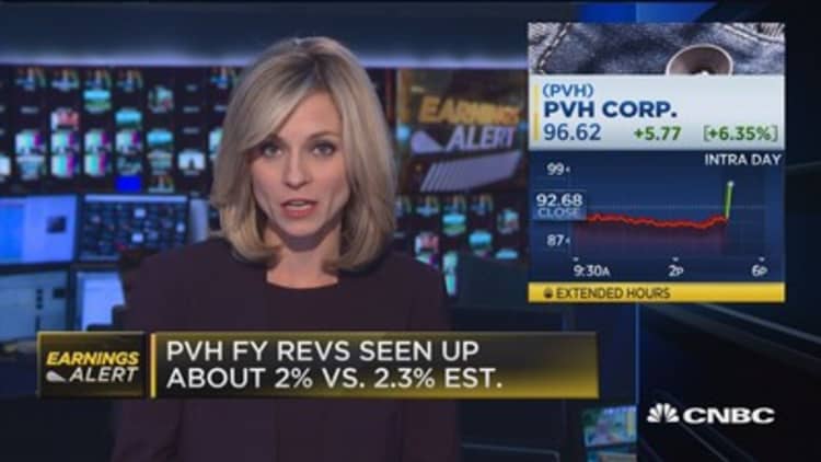 PVH up on earnings beat, strong guidance