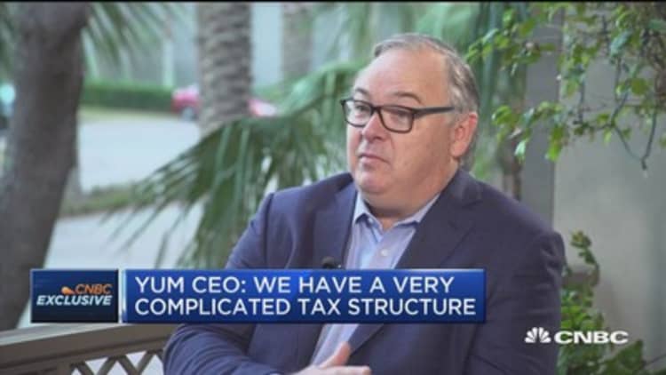 Yum CEO: We have a very complicated tax structure