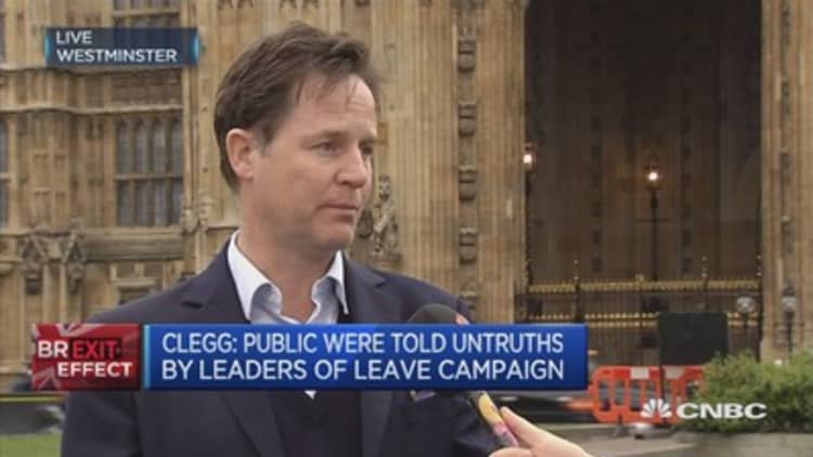 UK PM May has buckled to the pressure of her own party: Nick Clegg
