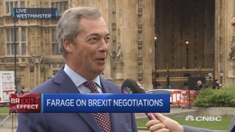 'Hard Brexit' an invention of those who cannot recognize result: Nigel Farage