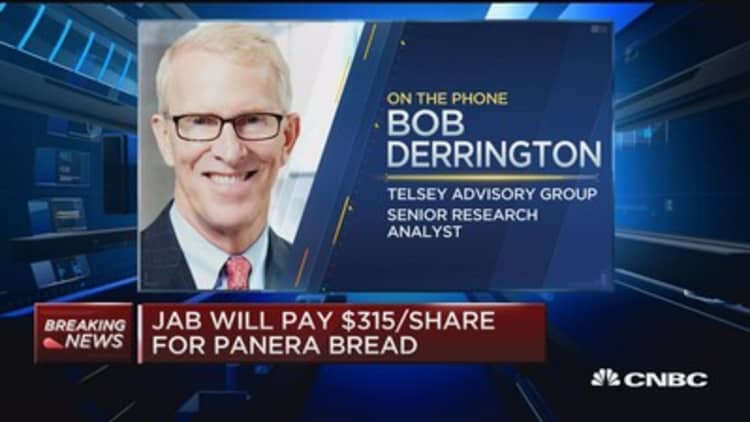 JAB to pay $315 per share for Panera