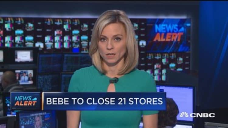 Bebe to close 21 stores