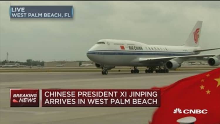 Chinese President Xi Jinping arrives in West Palm Beach
