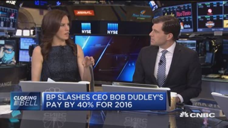 BP slashes CEO Bob Dudley's pay by 40% for 2016