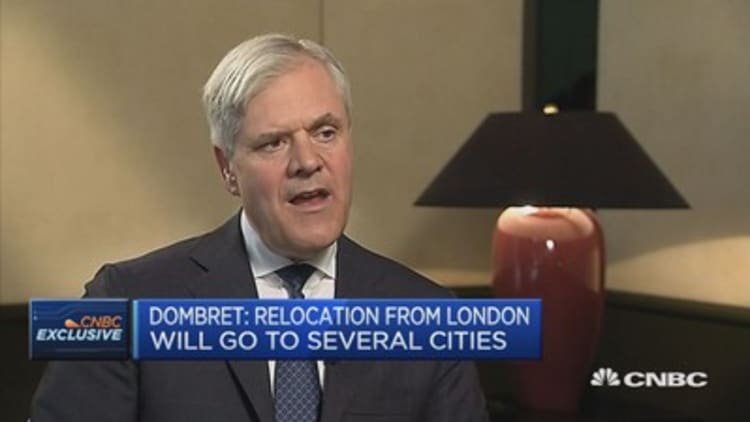Relocation from London will go to several cities: Dombret