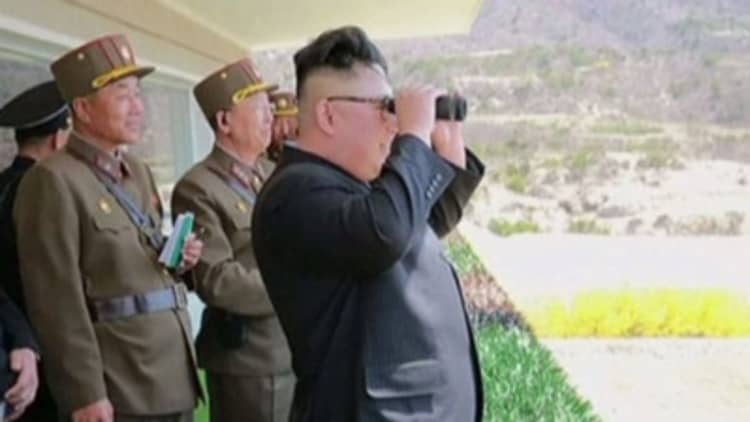 The US is weighing its options after a North Korean missile test failed over the weekend