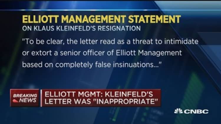 Elliott Mangement: Kleinfeld's letter was 'inappropriate'