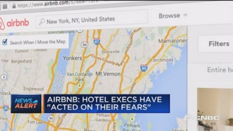Airbnb: Hotel executives have 'acted on their fears'