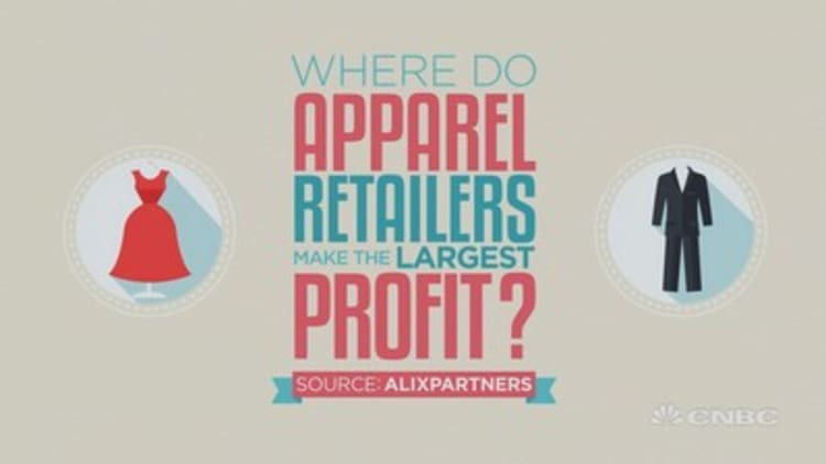 Where do apparel retailers make the largest profit?