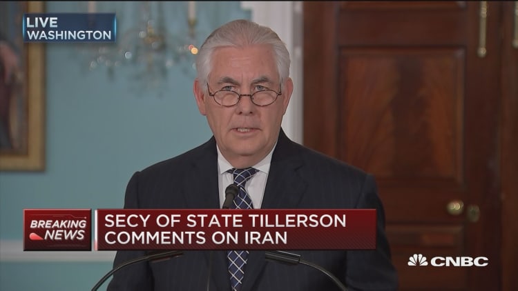 Tillerson: Iran spends time disrupting peace
