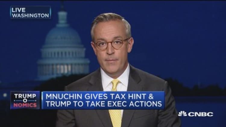 Mnuchin hints at Trump executive action on  tax regulation 