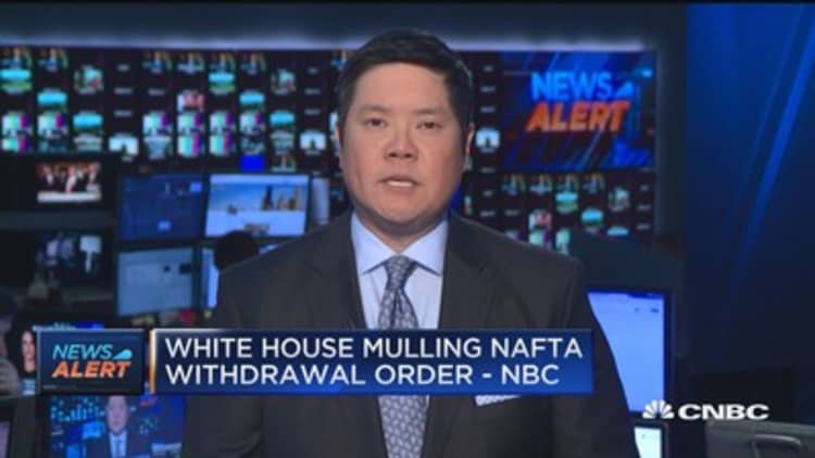 White House mulling NAFTA withdrawal order: NBC