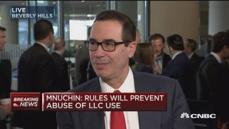 US Treasury Secretary Steven Mnuchin on eliminating the estate tax