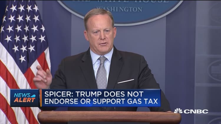 White House press secretary: Trump is not fully embracing raising the gas tax
