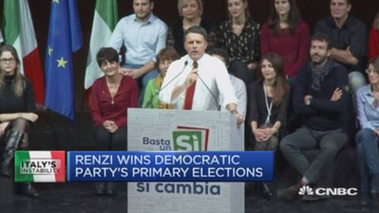 Italy's Renzi wins Democratic Party’s primary elections