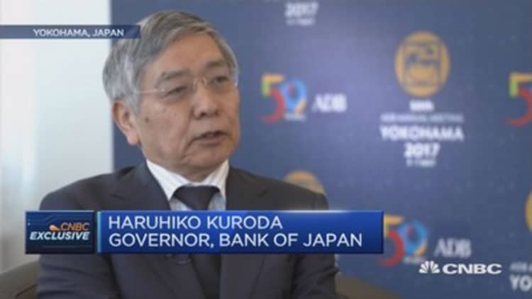 BOJ Governor says country on track to meet inflation target in 2018