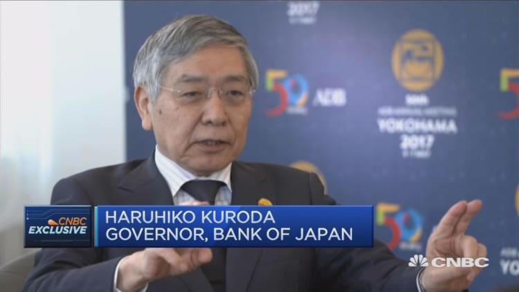 Japanese businesses and people still cautious after 15 years of deflation, BOJ Governor says